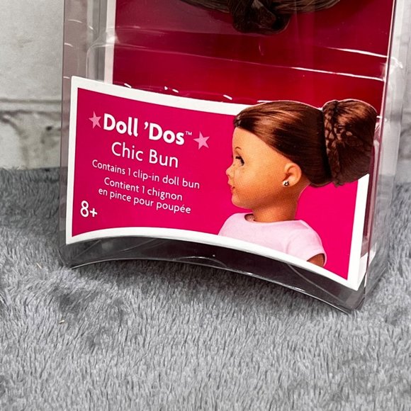American Girl Doll Dos Chic Bun Clip in Chignon Wig 2013 Brown Hair 18" Dolls - Picture 3 of 5